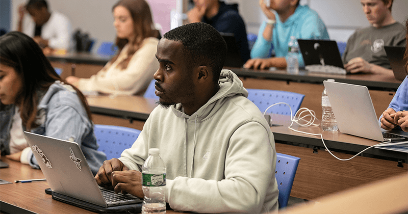 La Salle MSW student at a lecture